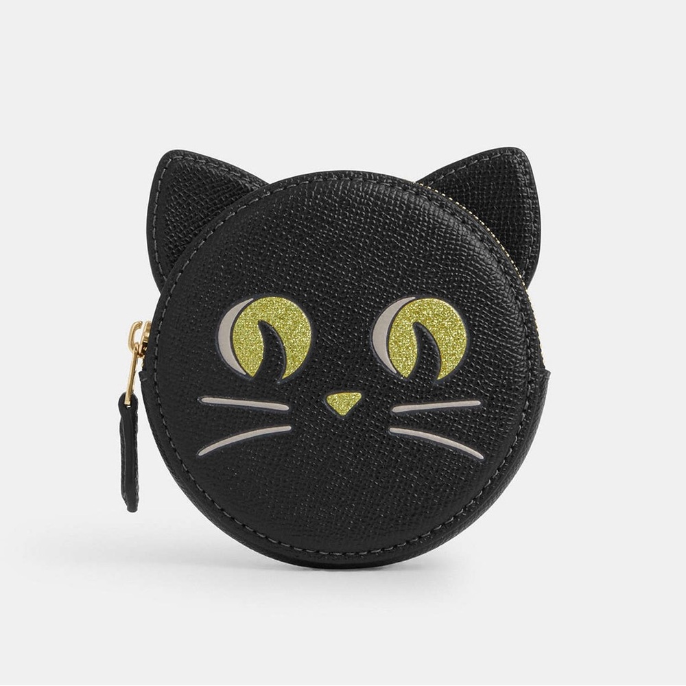 Coach Coin Case With Halloween Cat CW464 New